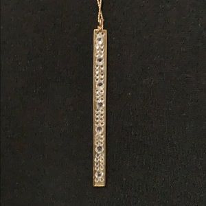 Anthropologie Gold diamond bar necklace.